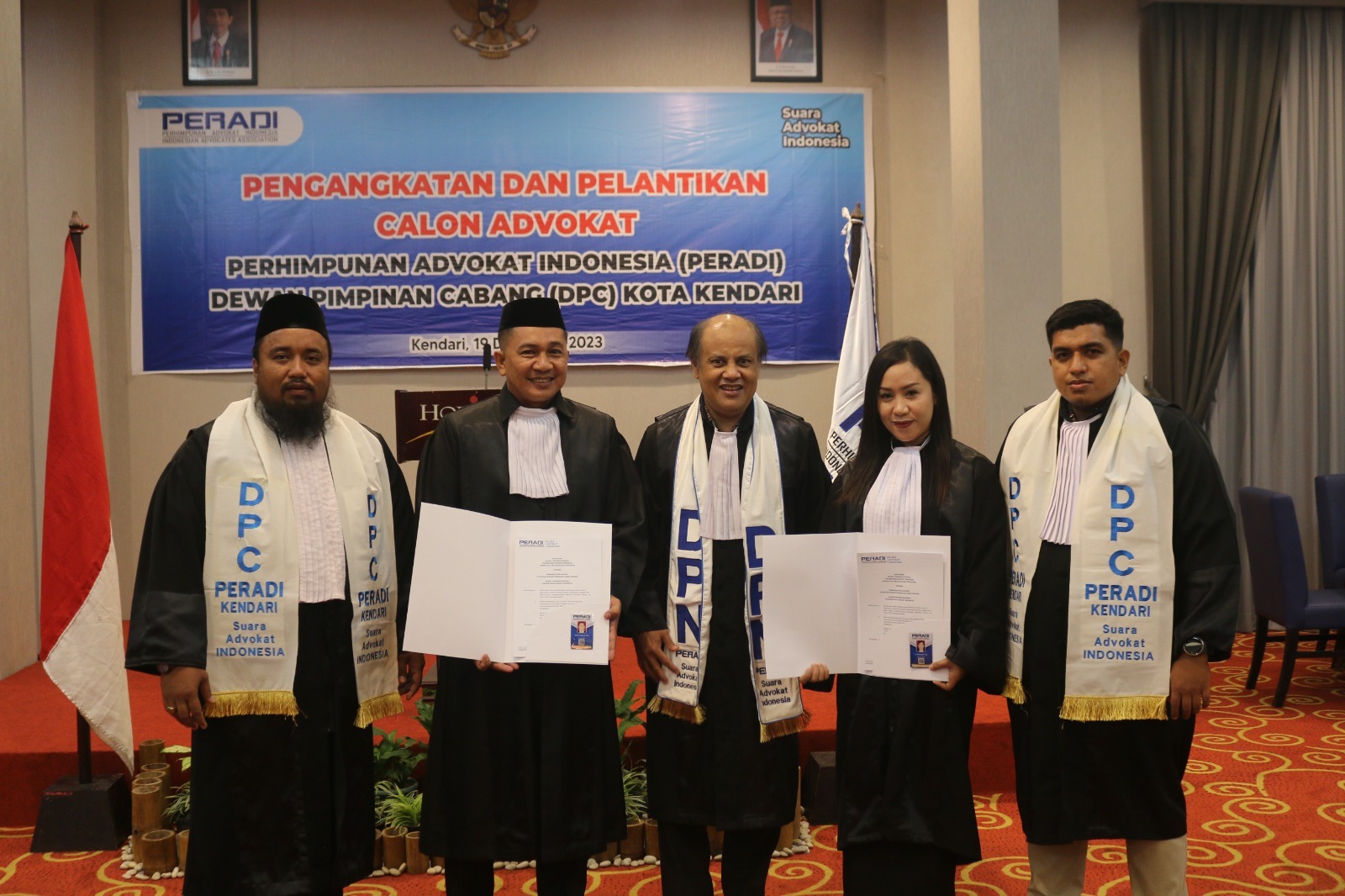 DPC PERADI SAI Kendari telah melaksanakan Pelantikan di Hotel Horison Kendari, pada 19 Desember 2023 dan Penyumpahan di Wilayah Hukum Pengadilan Tinggi Sulawesi Tenggara, pada 20 Desember 2023. Dengan jumlah 24 peserta yang dilantik.
