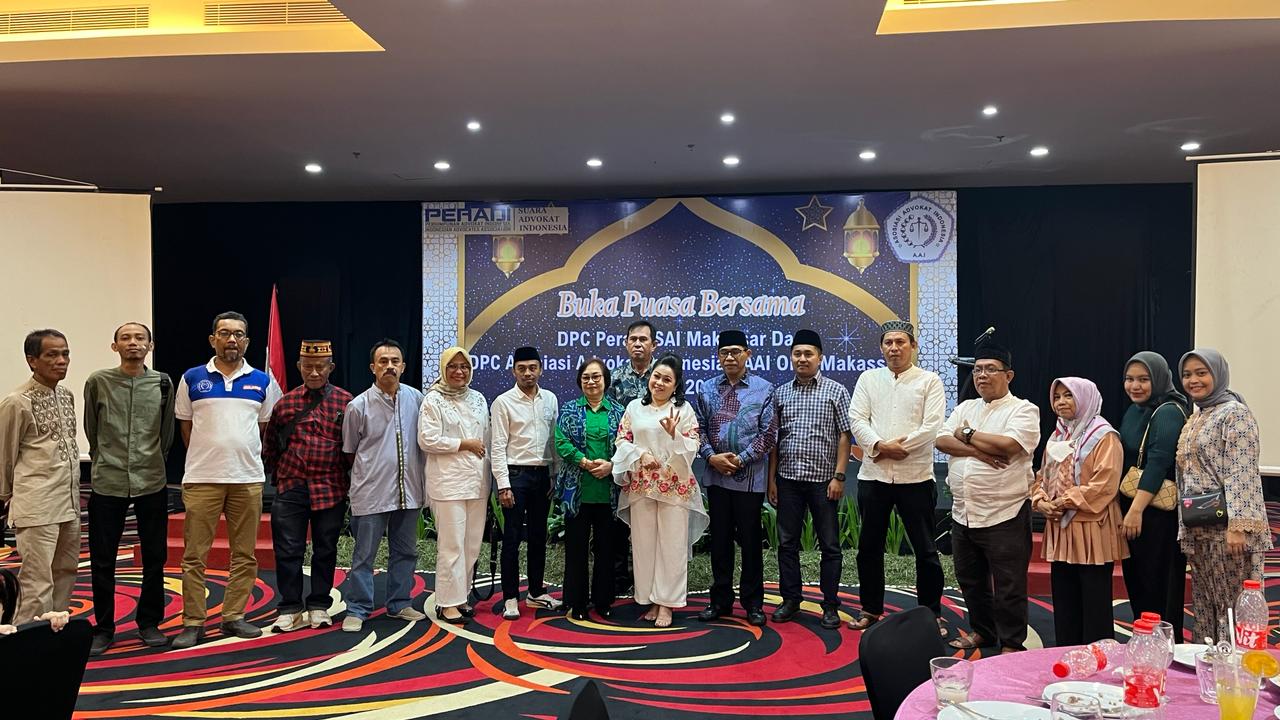 Dalam menyambut bulan Ramadhan DPC PERADI SAI Makassar buka puasa bersama dengan Asosiasi Advokat Indonesia (AAI On) Makassar untuk jalin silatuhrami, yang di adakan di Makassar di Swiss-Belhotel, Makassar pada 25 Maret 2024