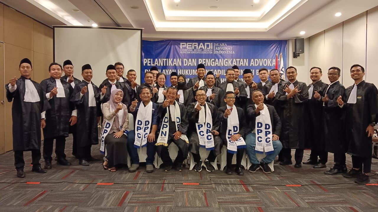 DPC PERADI SAI Tangerang Raya telah melaksanakan Pelantikan dan Pengangkatan Advokat di Wilayah Hukum Pengadilan Tinggi Banten Pada 03 - 04 Desember 2024, dengan 30 peserta yang di lantik