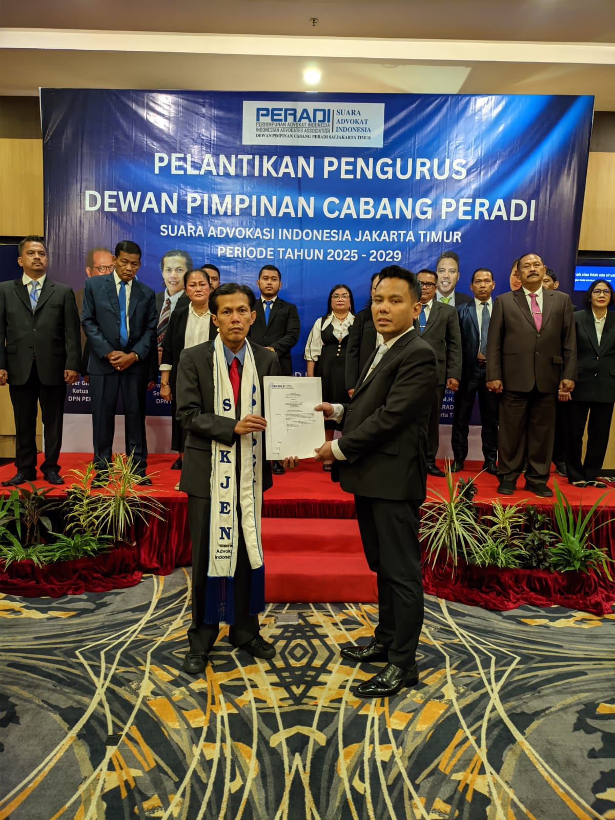 Pelantikan Pengurus DPC PERADI SAI Jakarta Timur dan pengukuhan rekan Caesario David Kaligis, S.H., M.H. sebagai ketua DPC Jakarta Timur yang baru untuk periode 2025 - 2029.