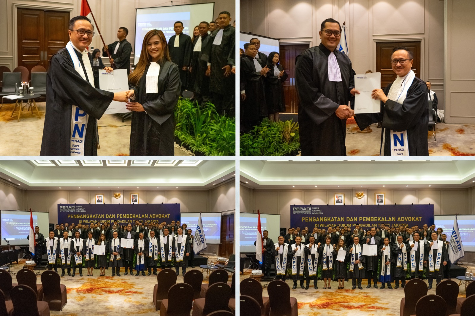 DPC PERADI SAI Jakarta Selatan telah melaksanakan Pengangkatan di Hotel Swiss Belinn, Cawang dan Pengambilan Sumpah Advokat di Pengadilan Tinggi DKI Jakarta untuk Angkatan ke VII pada 18 Februari s/d 20 Februari 2025, dengan jumlah peserta yang dilantik sebanyak 57 orang.